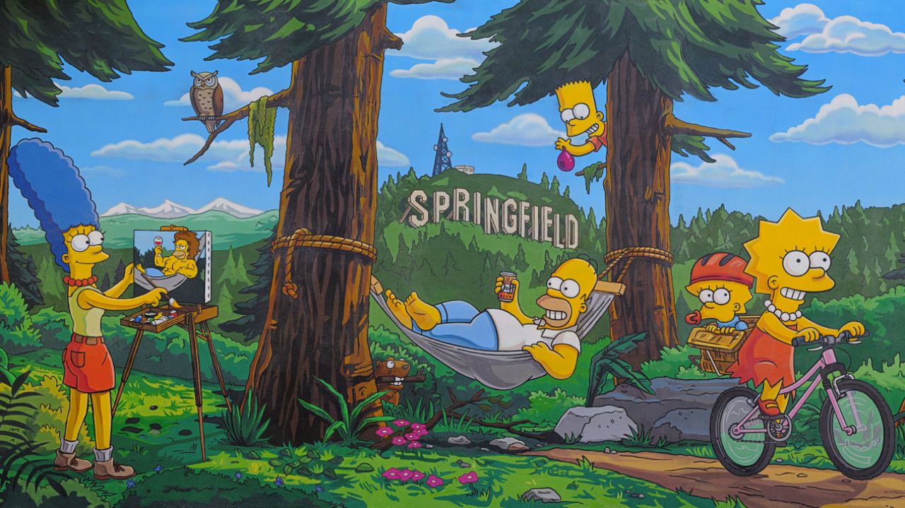 The Simpsons Mural in Springfield, OR