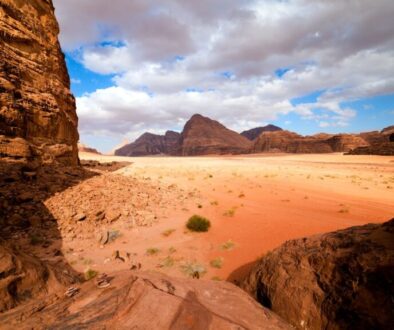 Vista da paisagem de Wadi Rum