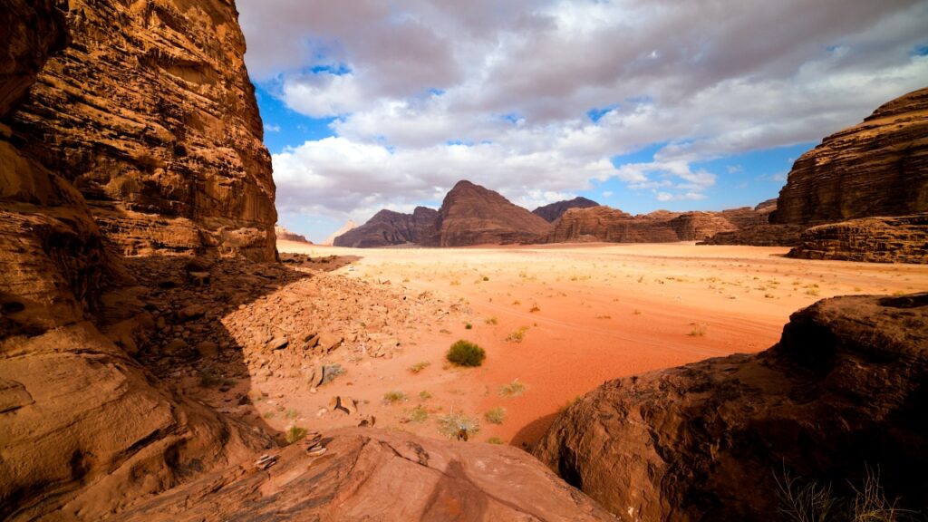 Vista da paisagem de Wadi Rum