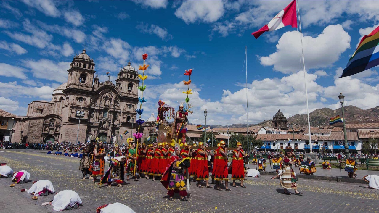 Celebração do Inti Raymi em Cusco no Peru