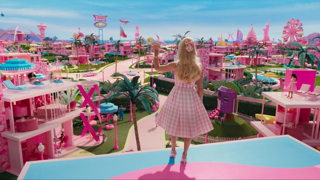 Vista da Barbieland no filme da Barbie