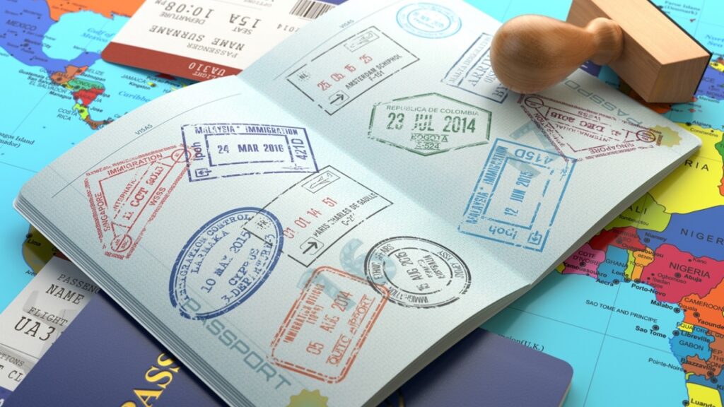 Carimbos de Visto no Passaporte